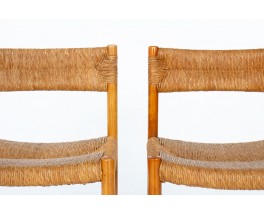 Chairs model Dordogne in ash and straw edition Sentou 1950 set of 8