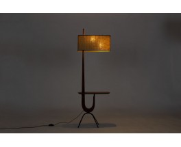 Lampadaire modèle Girafe à tablette en teck edition Rispal 1952