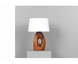 Table lamp in mahogany gouge-cut 1960