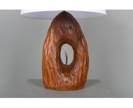 Table lamp in mahogany gouge-cut 1960