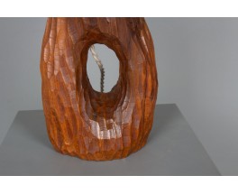 Table lamp in mahogany gouge-cut 1960