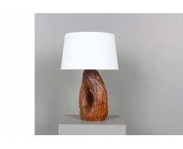 Table lamp in mahogany gouge-cut 1960