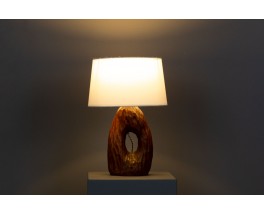 Table lamp in mahogany gouge-cut 1960