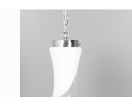 Carlo Nason Pendant light in glass and chrome edition Mazzega 1970