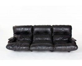 Michel Ducaroy Sofa 3 Seater Model Marsala In Leather Edition Ligne Roset 1970