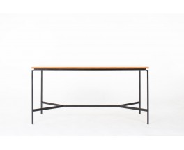 Pierre Paulin table model CM172 mahogany and metal edition Thonet 1950