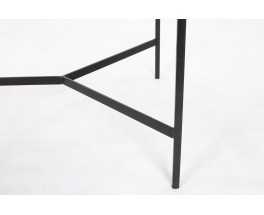 Table Pierre Paulin modèle CM172 acajou et métal noir édition Thonet 1950