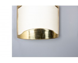 Wall lights in brass and beige paper 1950 set of 3