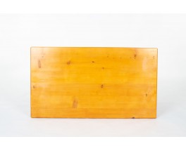 Table de repas rectangulaire Charlotte Perriand en pin Les Arcs 1950