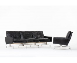 Poul Kjaerholm sofa model PK31 in leather edition E Kold Christensen 1958