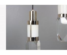 Gaetano Missaglia pendant light plexiglas and chrome 1970