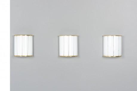 Wall lights in Murano glass and brass 1970 set of 3