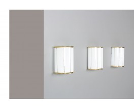 Wall lights in Murano glass and brass 1970 set of 3