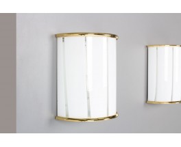 Wall lights in Murano glass and brass 1970 set of 3