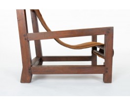 Armchair in pine and cowhide 1950