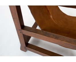 Fauteuil en pin et peau de vache 1950