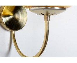 Wall lights in brass and smoked glass edition Parscot 1970 set of 2