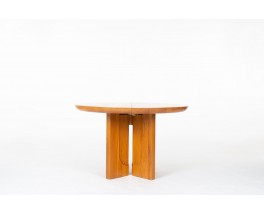 Table de repas ronde Luigi Gorgoni en orme édition Roche Bobois 1980