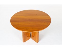 Table de repas ronde Luigi Gorgoni en orme édition Roche Bobois 1980