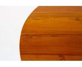 Table de repas ronde Luigi Gorgoni en orme édition Roche Bobois 1980