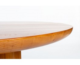 Table de repas ronde Luigi Gorgoni en orme édition Roche Bobois 1980