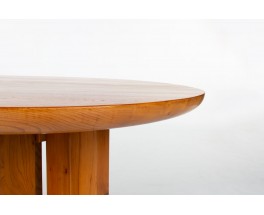 Table de repas ronde Luigi Gorgoni en orme édition Roche Bobois 1980