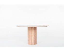 Round table in pink marble 1970