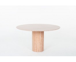 Round table in pink marble 1970