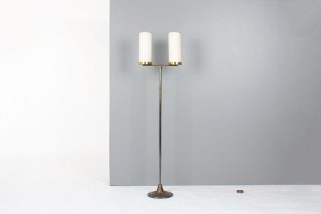 Lampadaire en bronze et laiton 1950