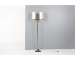 Lampadaire en bronze et laiton 1950