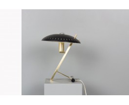 Louis Kalff lamp Z model in brass and black metal by Philips 1950