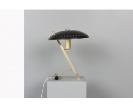 Louis Kalff lamp Z model in brass and black metal by Philips 1950