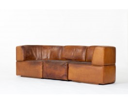 Sofa model DS15 in leather edition De Sède 1970